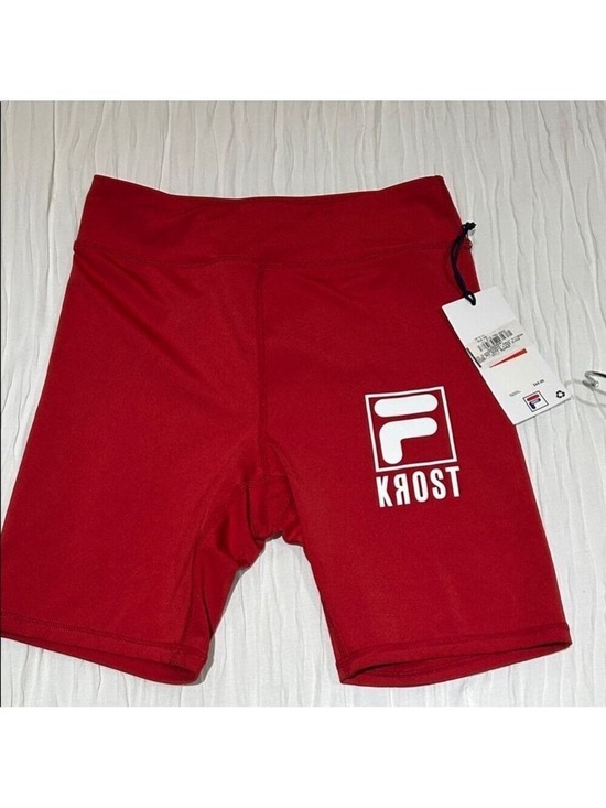 FILA KROST Pants - FILA KROST Red Soccer Biker Shorts